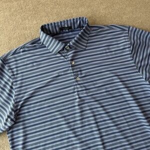 Turtleson Golf Polo Shirt Blue Purple Stripe Men's L Activewear Embroidered Logo